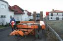 Früh am morgen um 7.30 ist der Sattelschlepper aus dem Odenwald schon da und abgeladen